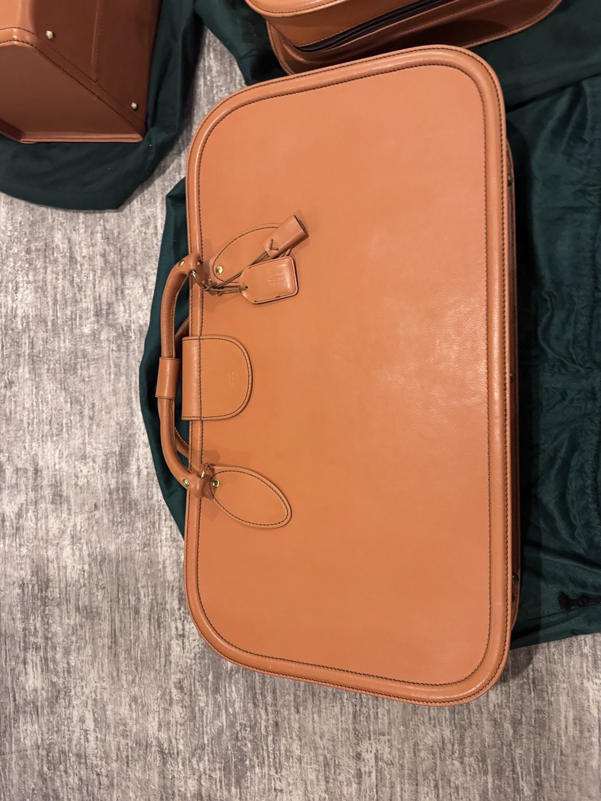 Ferrari 456 GT Schedoni 3-Piece Tan Leather Luggage Set OEM w/ Dust Bags Key