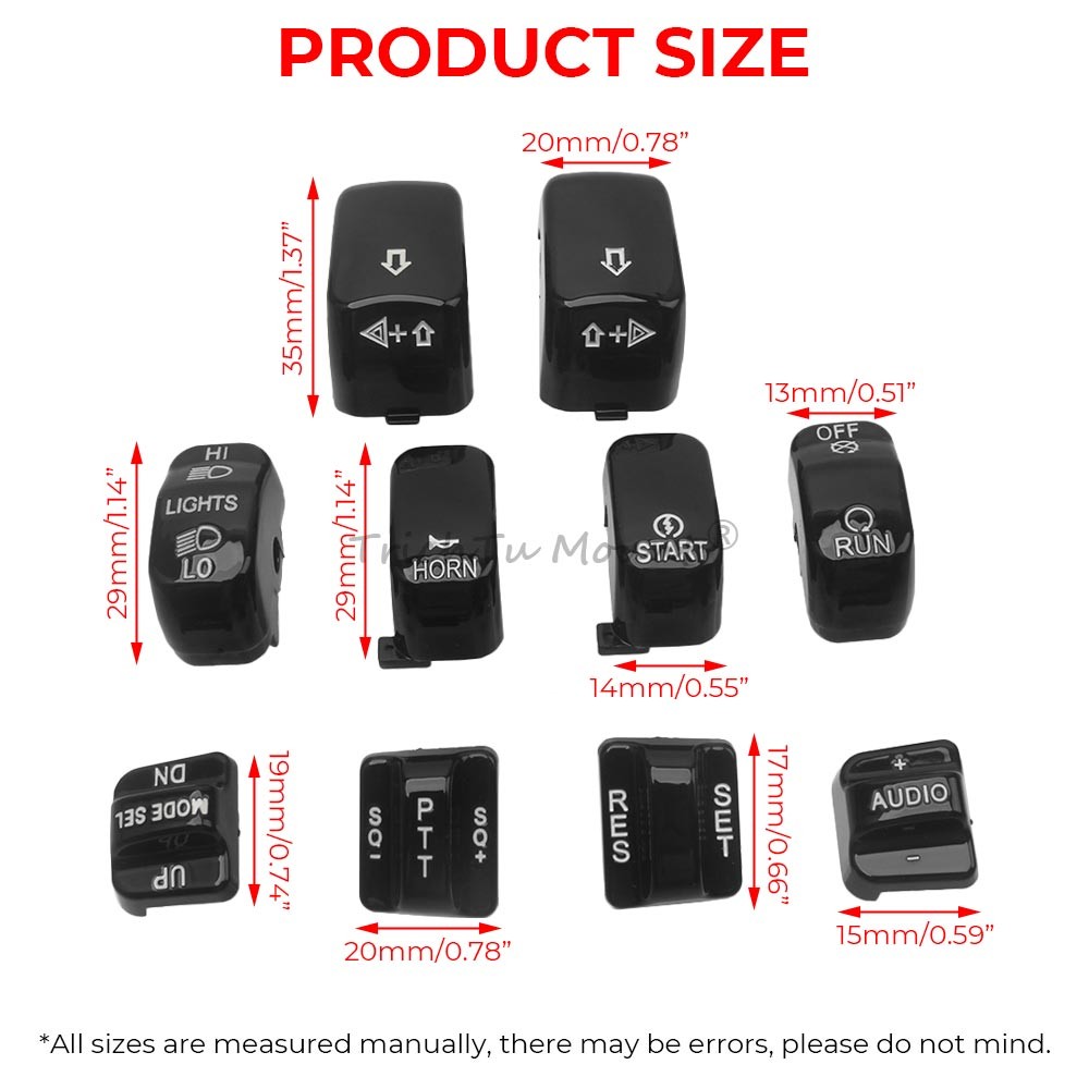 Hand Control Switch Housing Button Caps For Harley Street Electra Glide 96-13