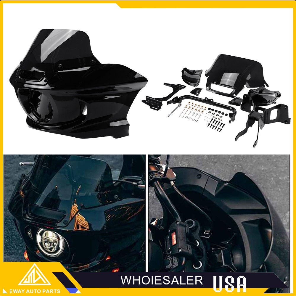 Front Headlight Fairing Windshield & Bracket Fit For Harley Low Rider ST 2018-Up