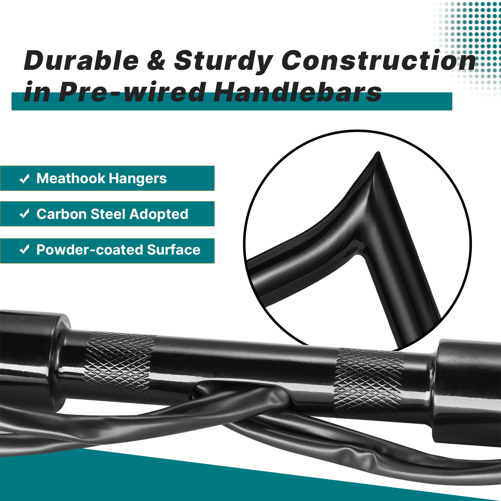 For Harley 16″ Pre-wired Ape Hanger Handlebar for Dyna Super Wide Glide XL 07-13