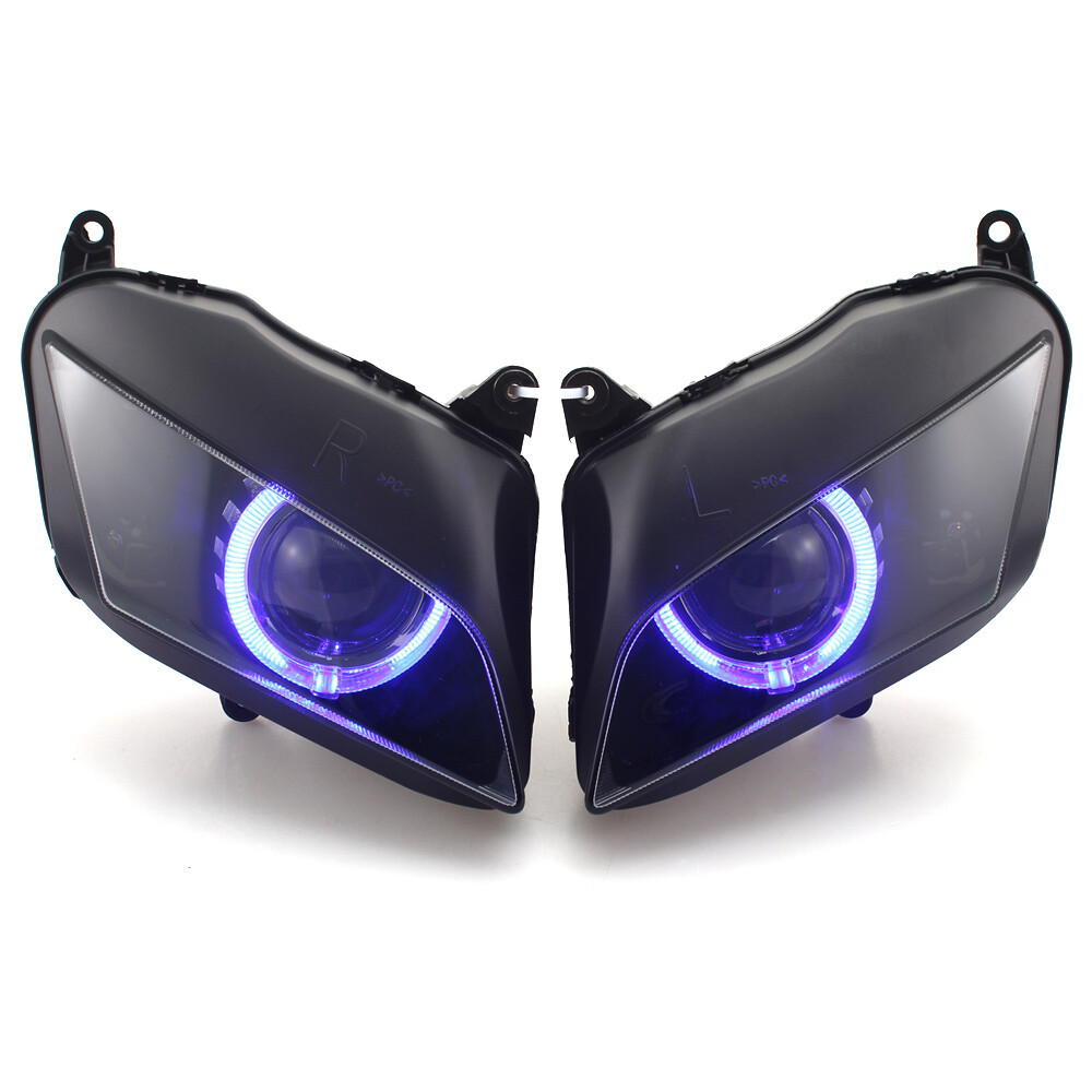 Headlight Assembly HID Projector Blue Angel Eyes For Honda CBR600RR 2007-2012 11
