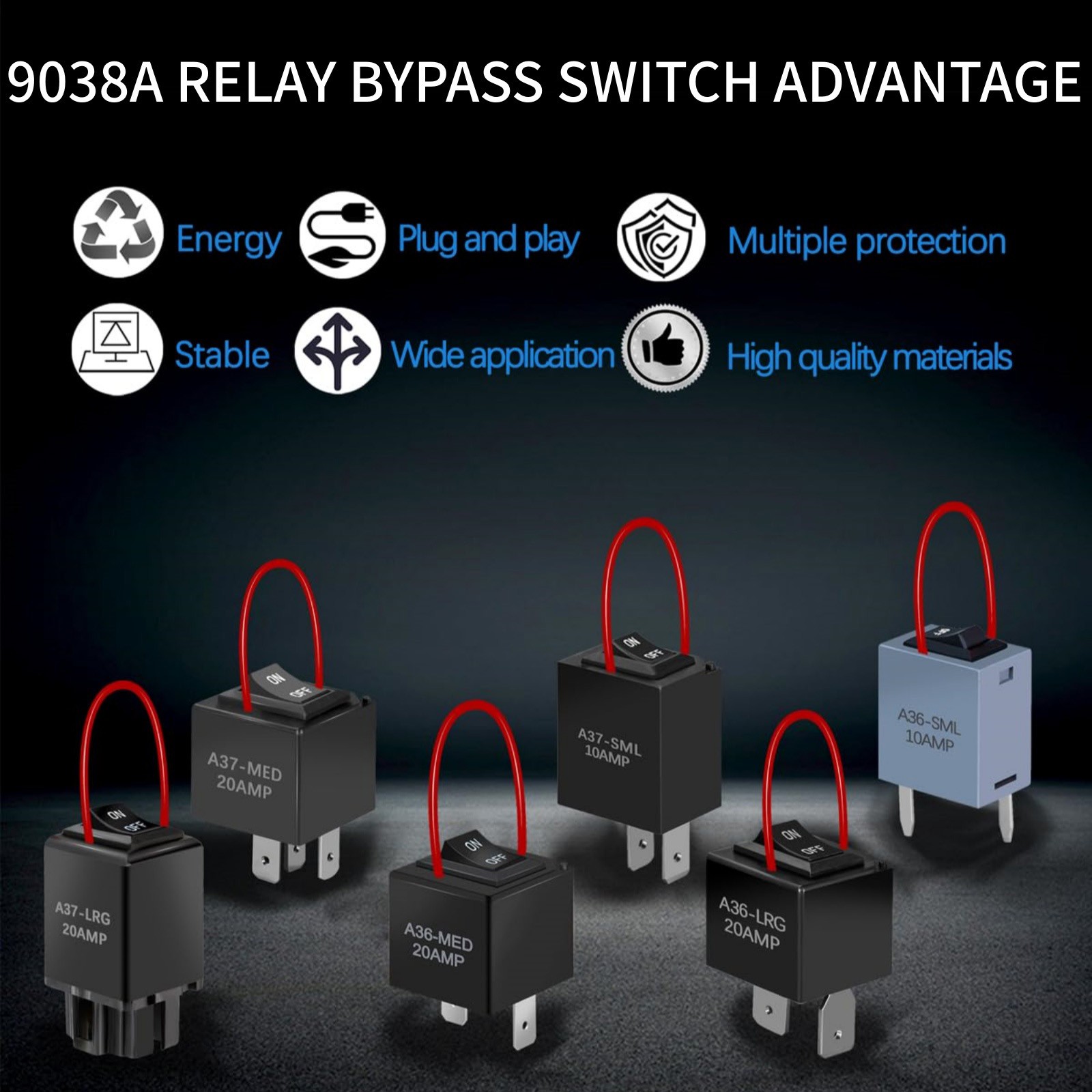 6 Pack 9038A Durable Relay Bypass Switch Kit with Amp Loop For Japanese For GM
