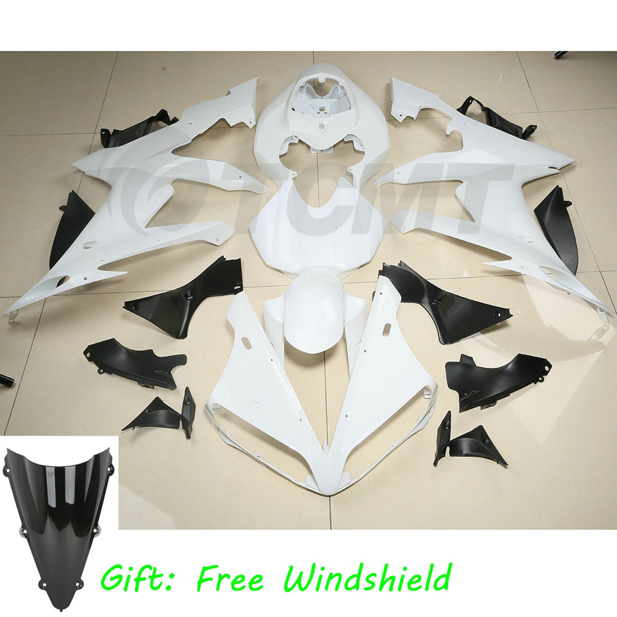 Unpainted White ABS Fairing Kit Bodywork For YAMAHA YZFR1 YZF R1 2004-2006 2005