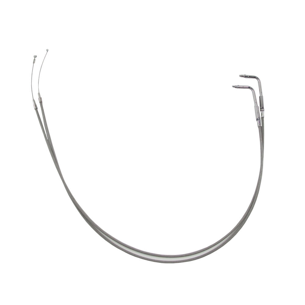 47″ Stainless Steel Throttle and Idle Cable Cruise Set for Harley V-Twin Models
