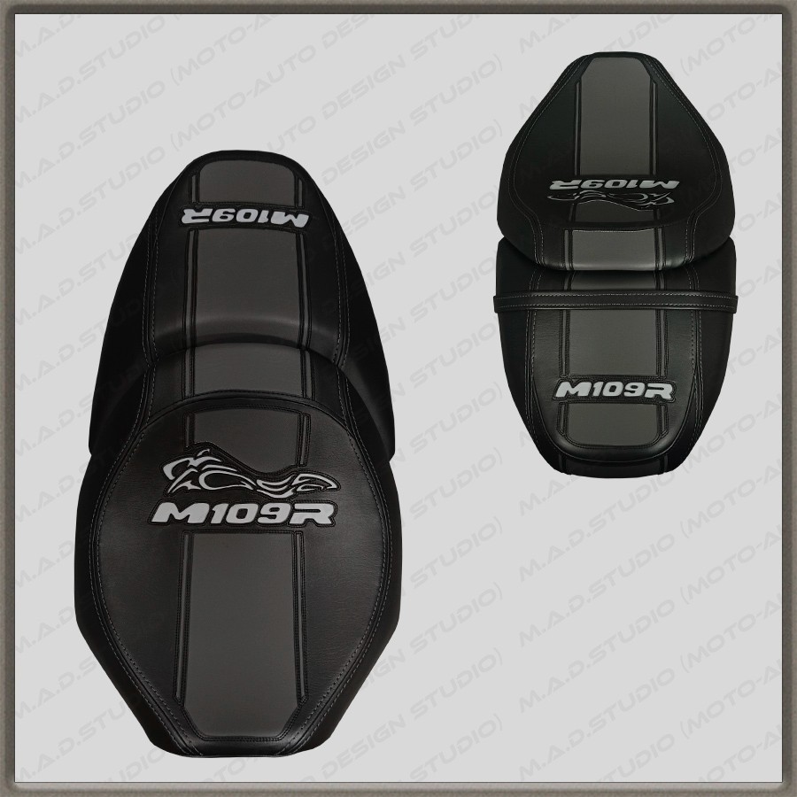 CUSTOM (Black+D.Gray+L.Gray+strips) Seat Cover Suzuki BOULEVARD M109R (06-26)