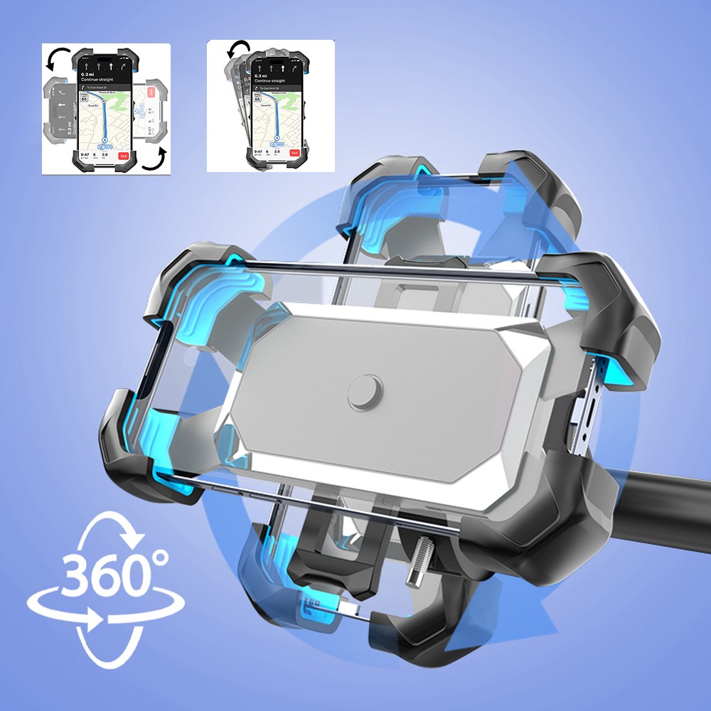 Auto Lock Motorcycle Phone Mount Bike Phone Holder Double Lock Anti-Vibration