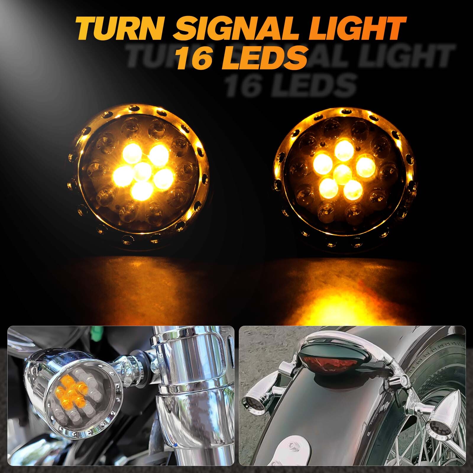 For Yamaha V Star 650 950 Chrome LED Blinker Brake Turn Signals Running Lights