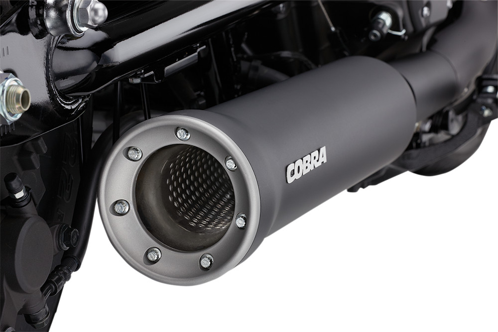 Cobra 4in. Slip-on Muffler Titanium ’13-19 XVS950 Bolt – 2527B