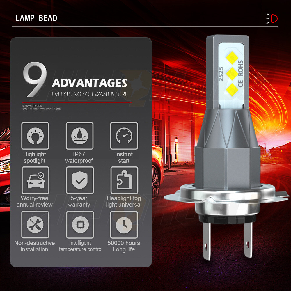For Honda Silver Wing 600 Motorcycle LED Headlight H7 6000K Bright White Bulbs