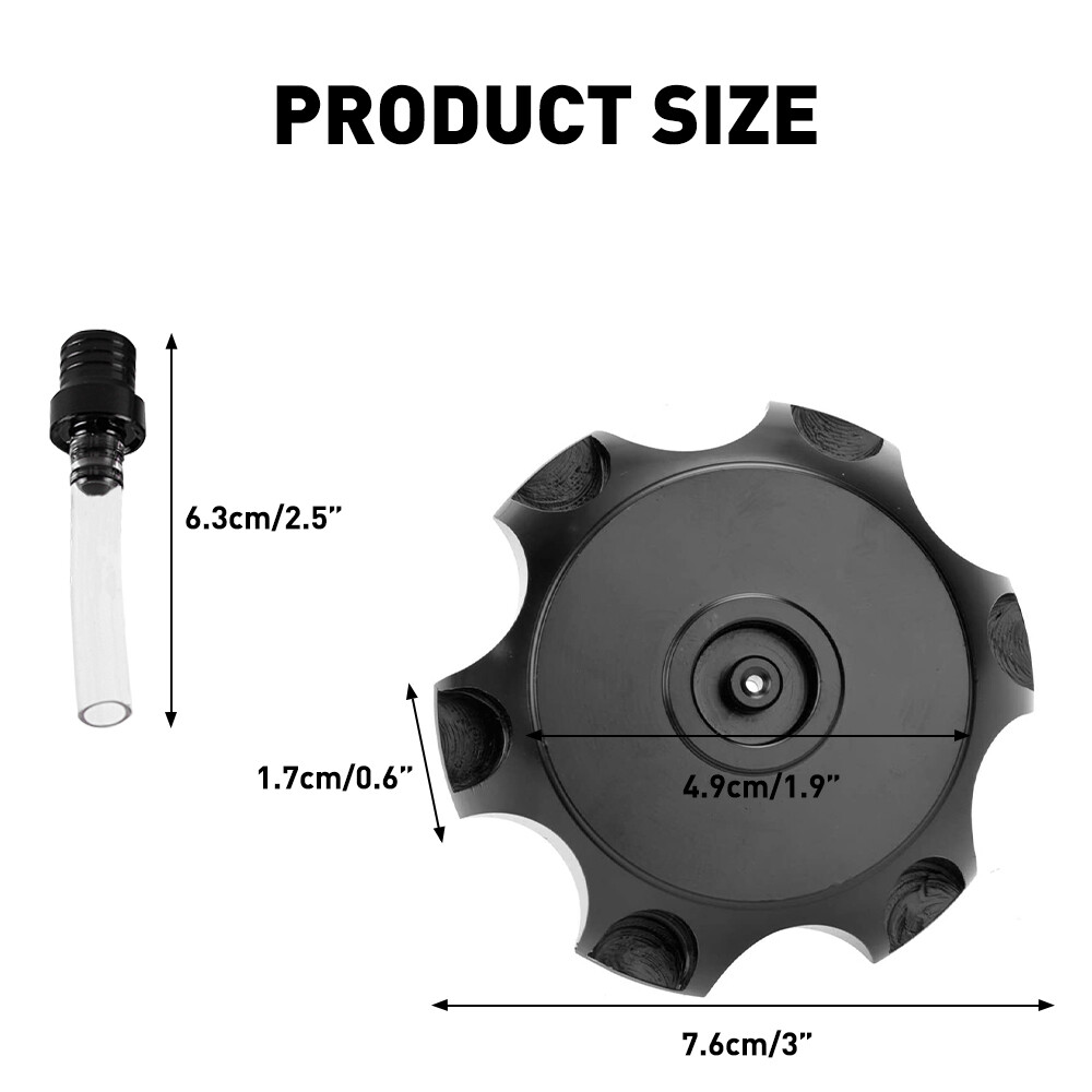 1PCS Aluminum Gas Motorcycle Fuel Black Tank Cap Gas Lid Car 51-54mm Accessories
