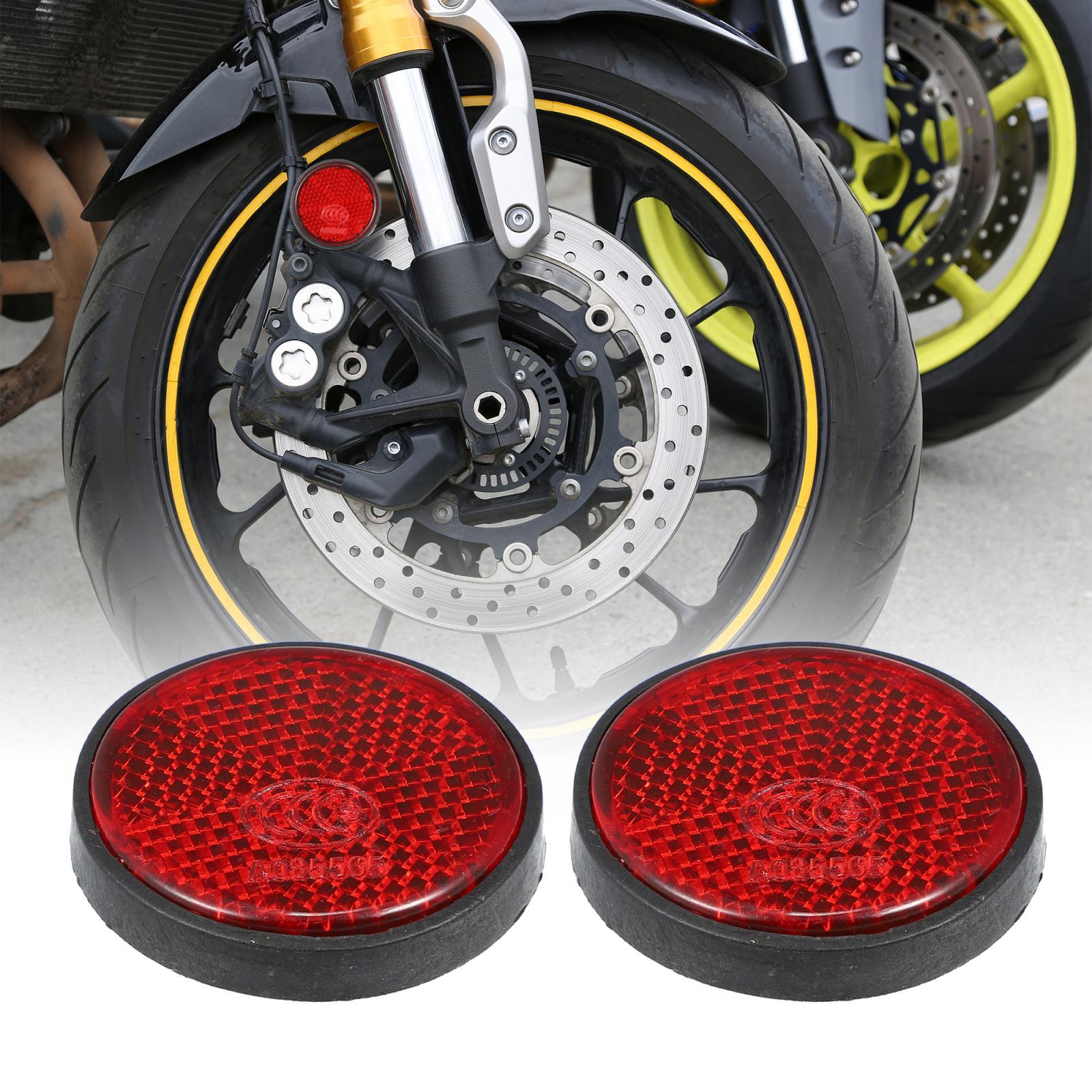 2pcs M6x1.0 Red Universal Screw Mount Round Warning Reflector for Motorcycle