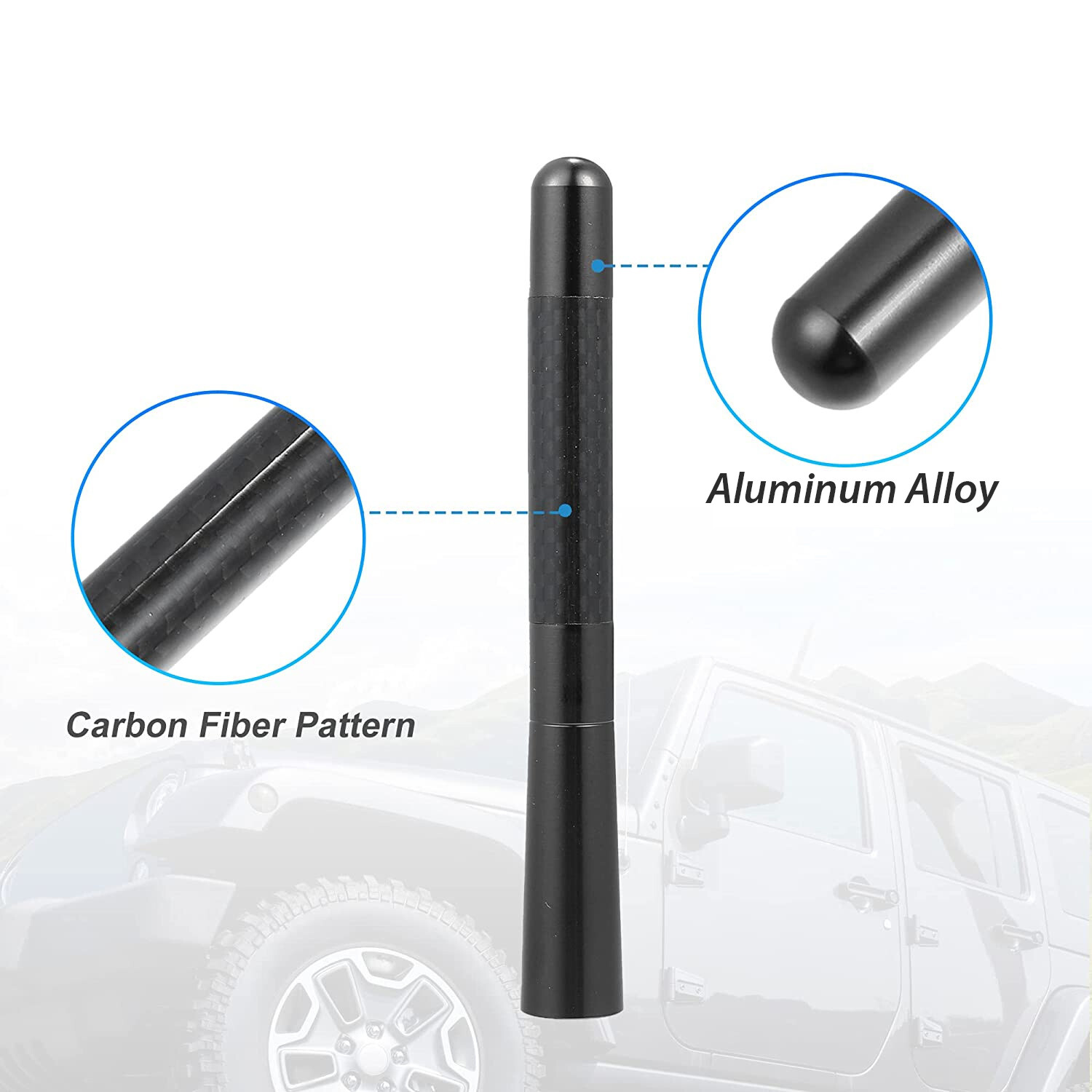 Black 4.7″ Motorcycle Short Antenna For Harley Davidson 1989-2022 Tour Glide