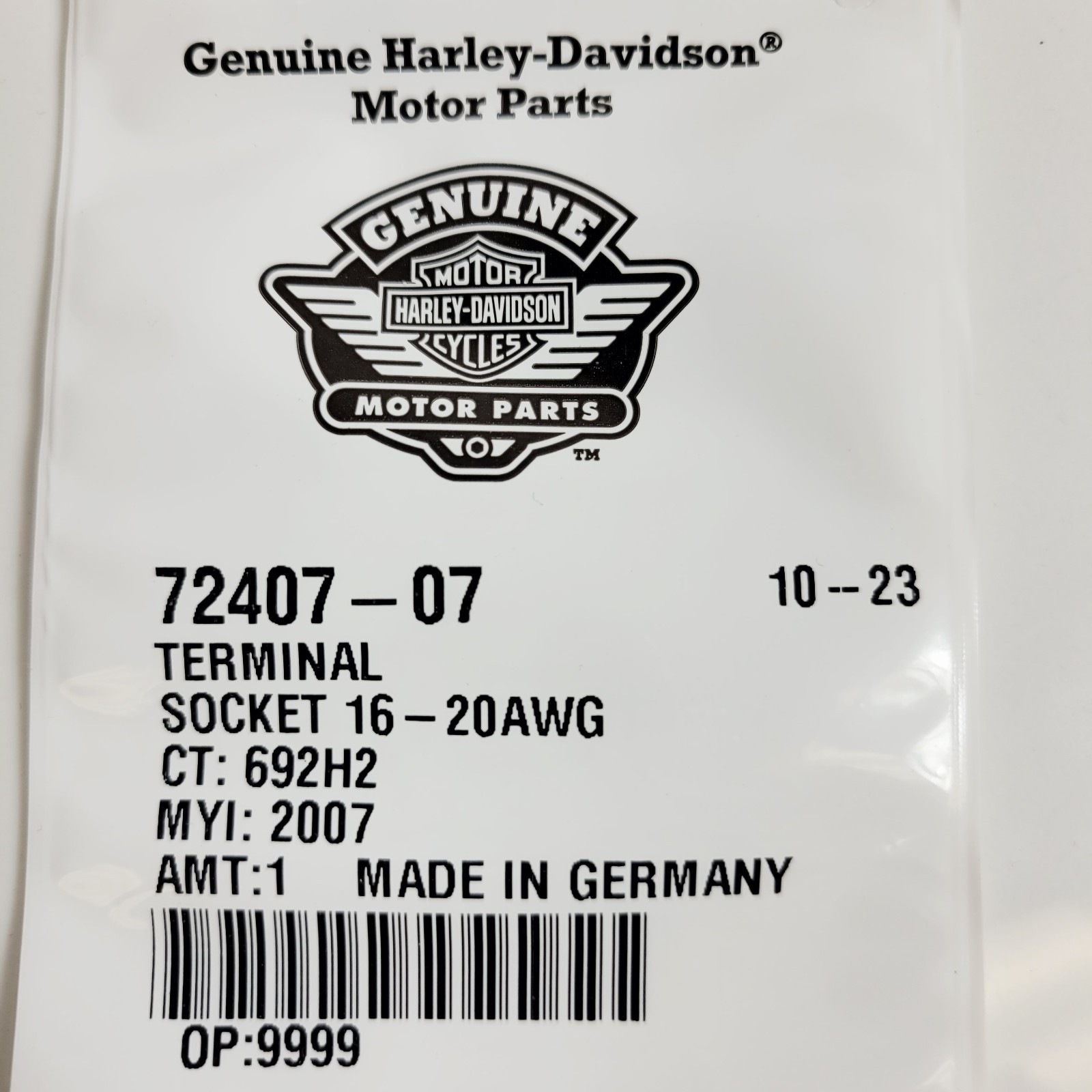 Harley-Davidson OEM TERMINALSOCKET 16-20AWG 72407-07