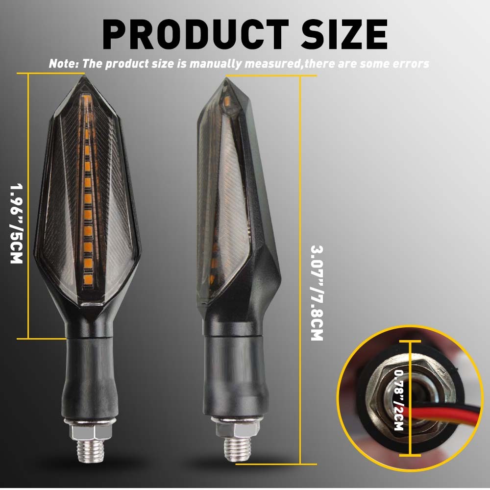 AUXITO Amber Blue Motorcycle LED Turn Signal Lights Lamp Dynamic Car Accessories