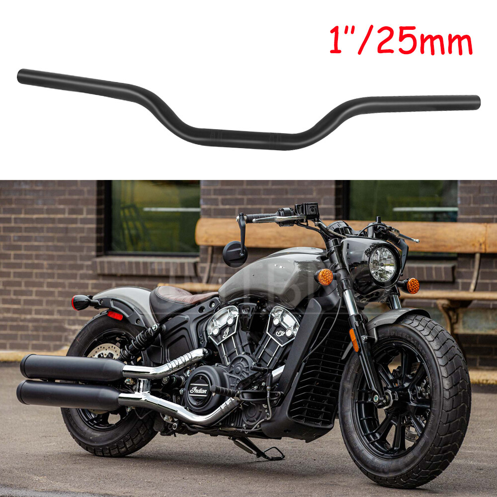 For Indian Scout Bobber Motorcycle 1″ 25mm Handlebars Tracker Drag Bars Black
