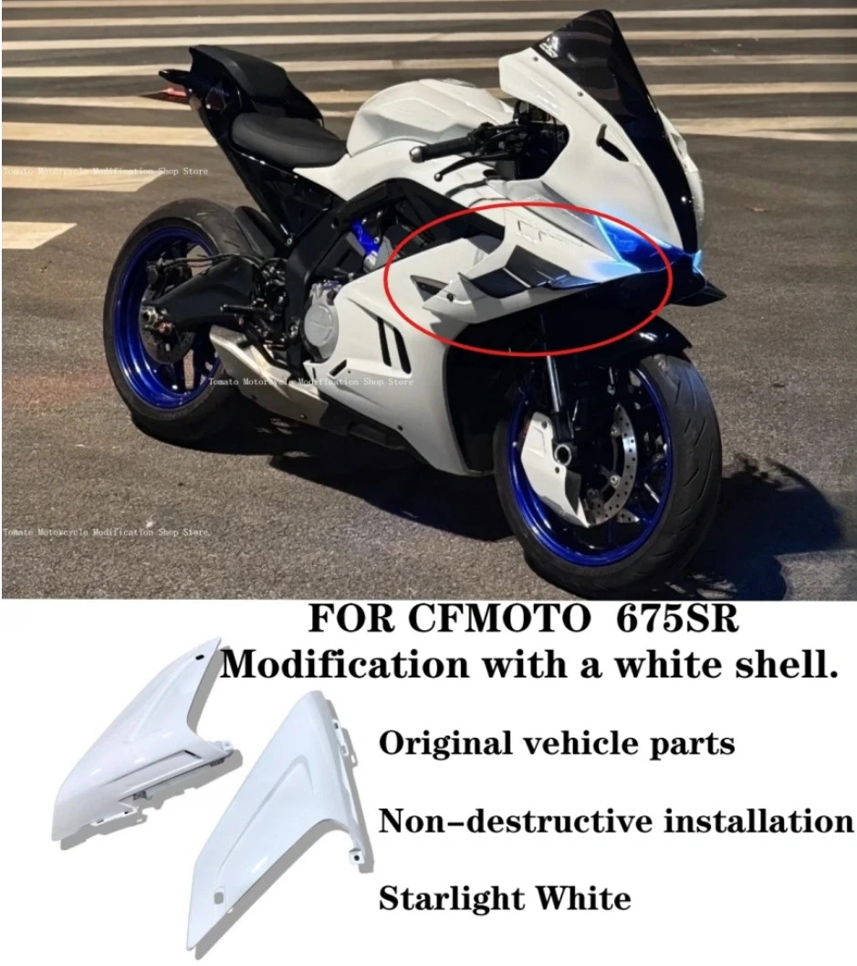 For CFmoto 675SR 675SS Modification Stabilizing Wing Fairing.white Air Deflector