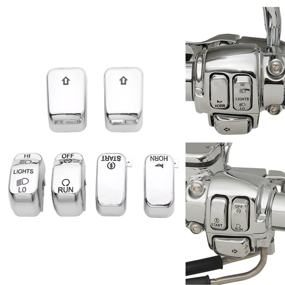 Chrome Hand Control Switch Button Cap For Harley Heritage Softail Classic 96-10