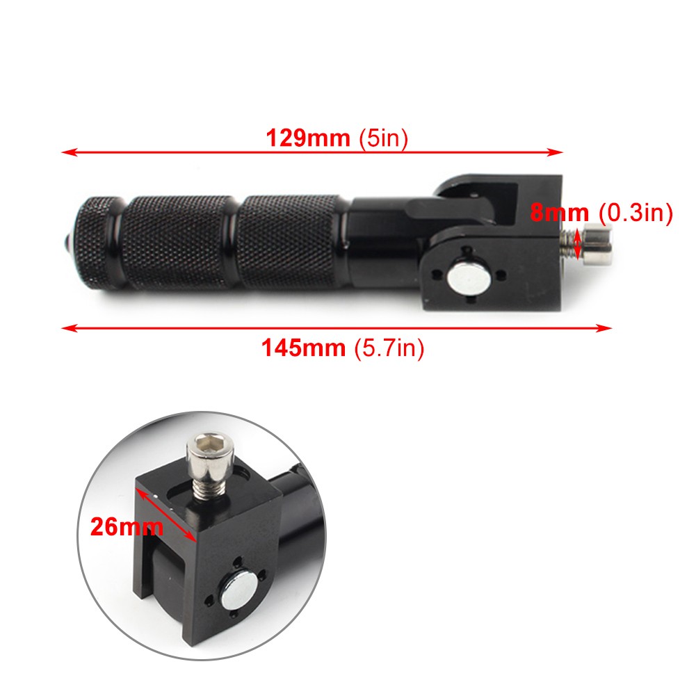 2x Universal CNC Foldable Foot Pegs Footrests For Motorcycle Bike Rear Pedals