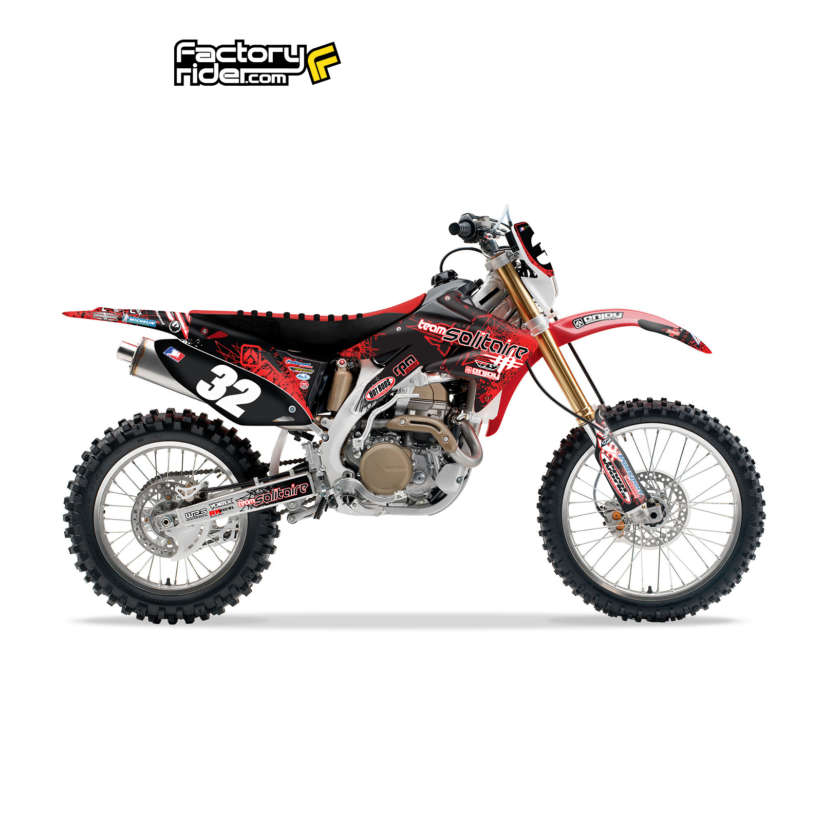 2005 – 2014 HONDA CRF 450 X SEAT COVER by Enjoy MFG ALL BLACK w/ RED RIBS #101