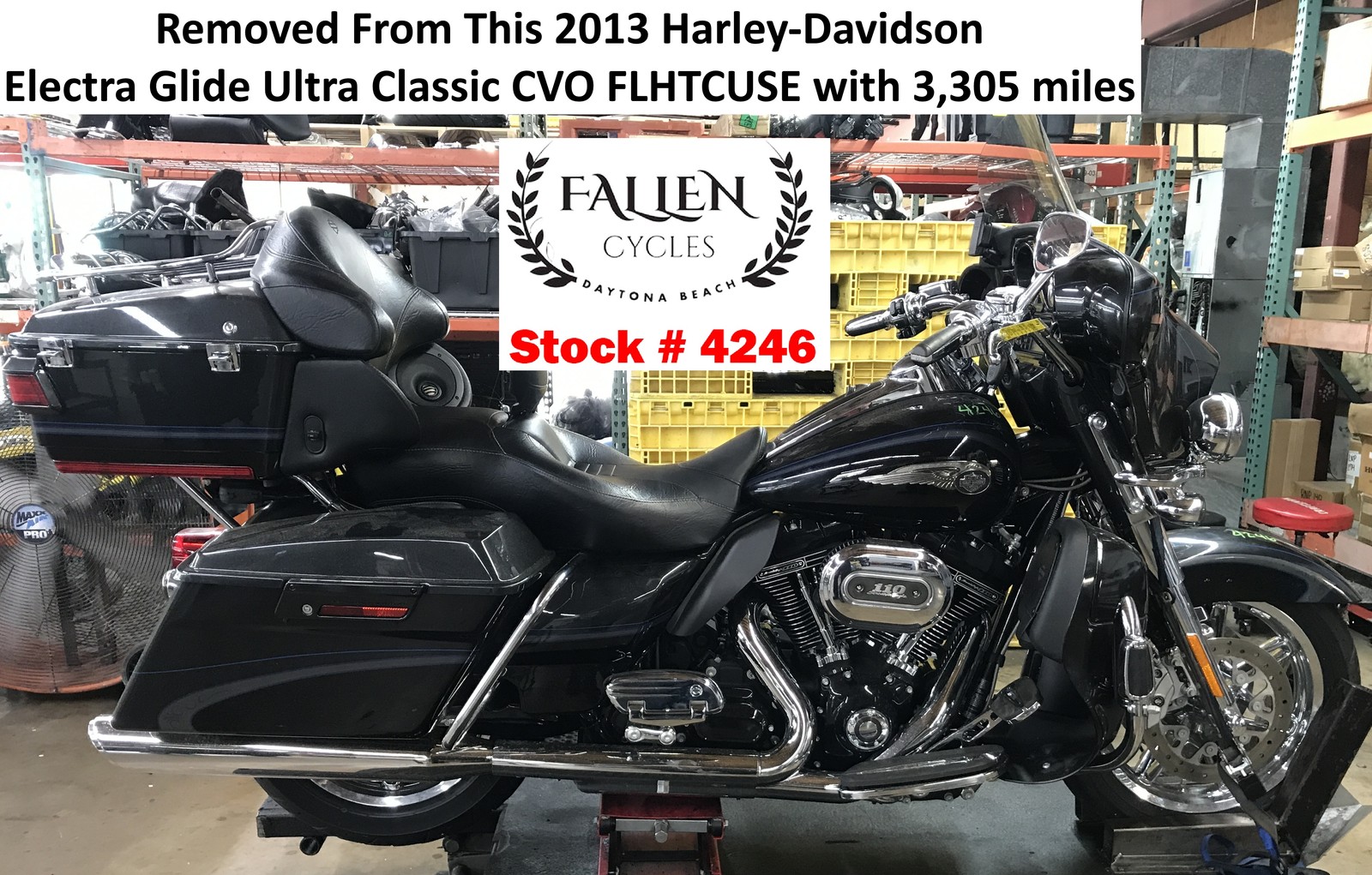 2013 Harley Electra Glide CVO Windshield Front Fairing Trim GROOVED CHROME #4246