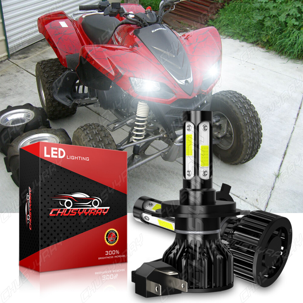 For Kawasaki KFX700 2004-2009 2004-2009 LED Headlight Kit H4 6000K White Bulbs