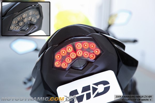 2009-2012 Kawasaki ZX-6R 2008-2010 ZX-10R SEQUENTIAL Signal LED Tail Light SMOKE