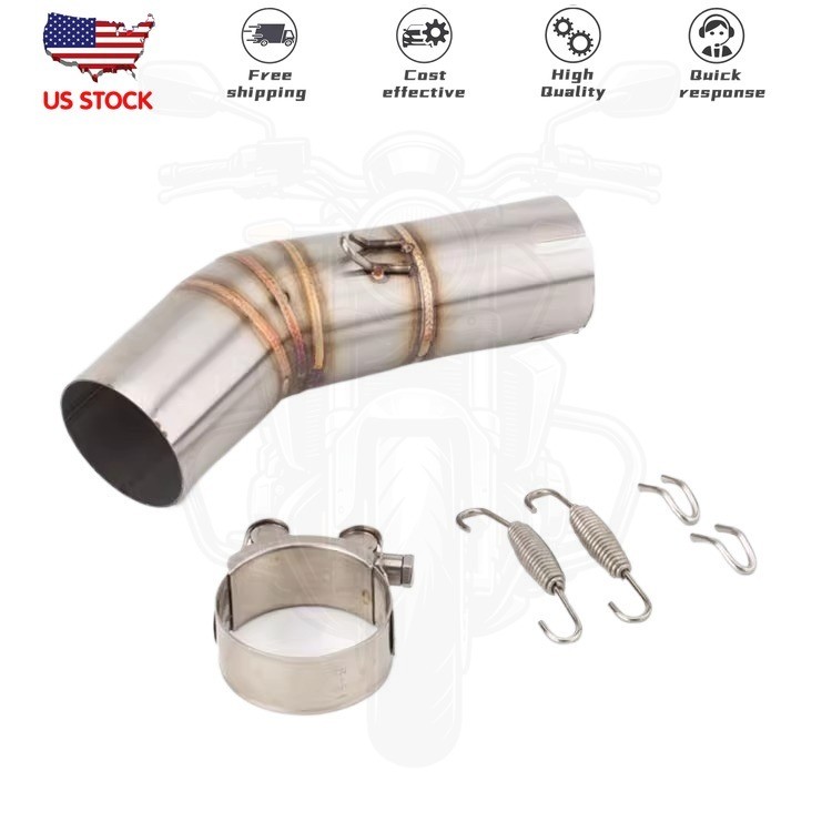 For Suzuki GSXR600 GSXR750 11-26 Exhaust System Mid Pipe Slip On Silvery Muffler