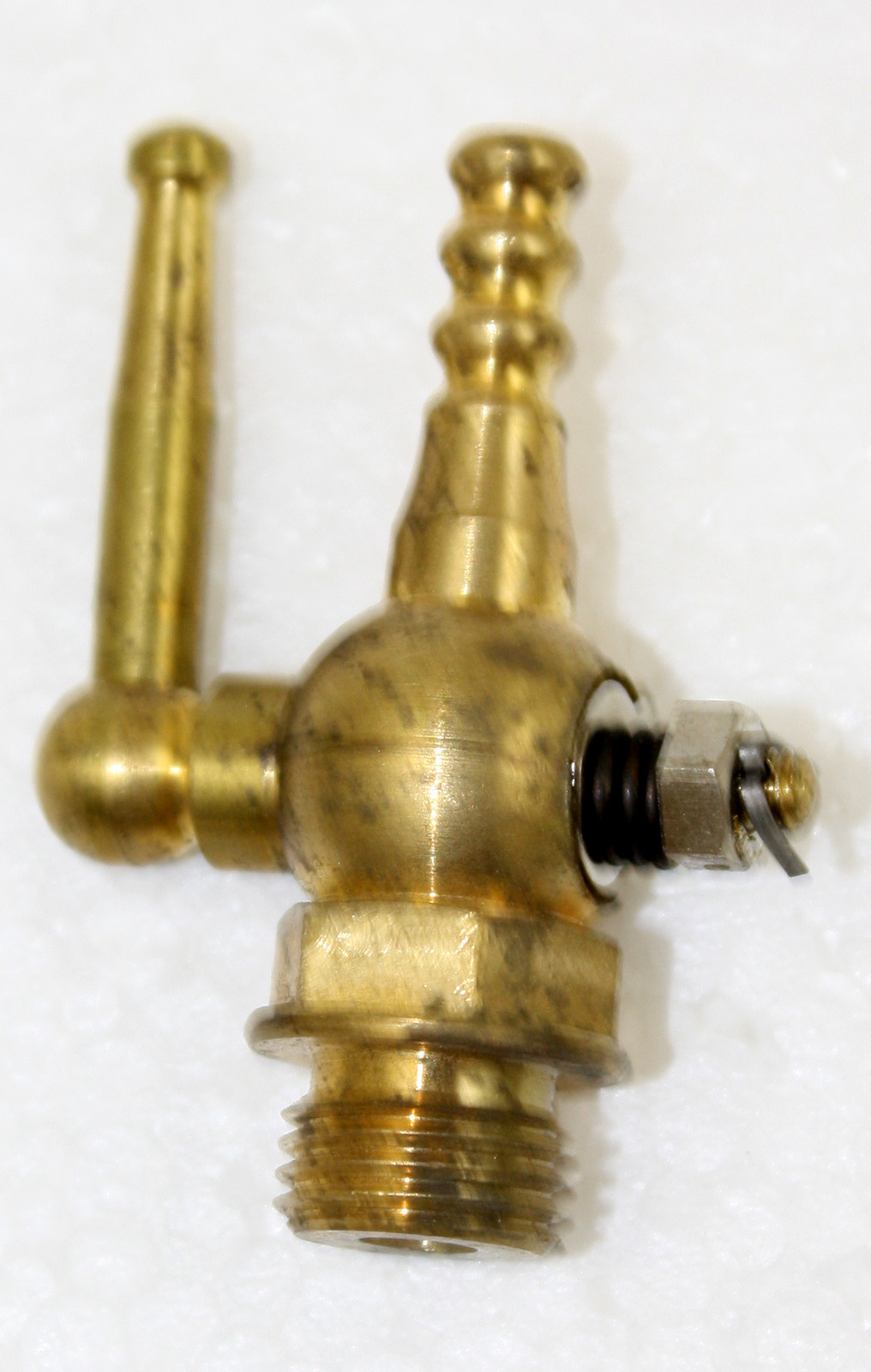 PT-57R Solid Brass 1/4″ x 1/4″ Fuel Petcock w/ Ribbed Outlet Harley Davidson