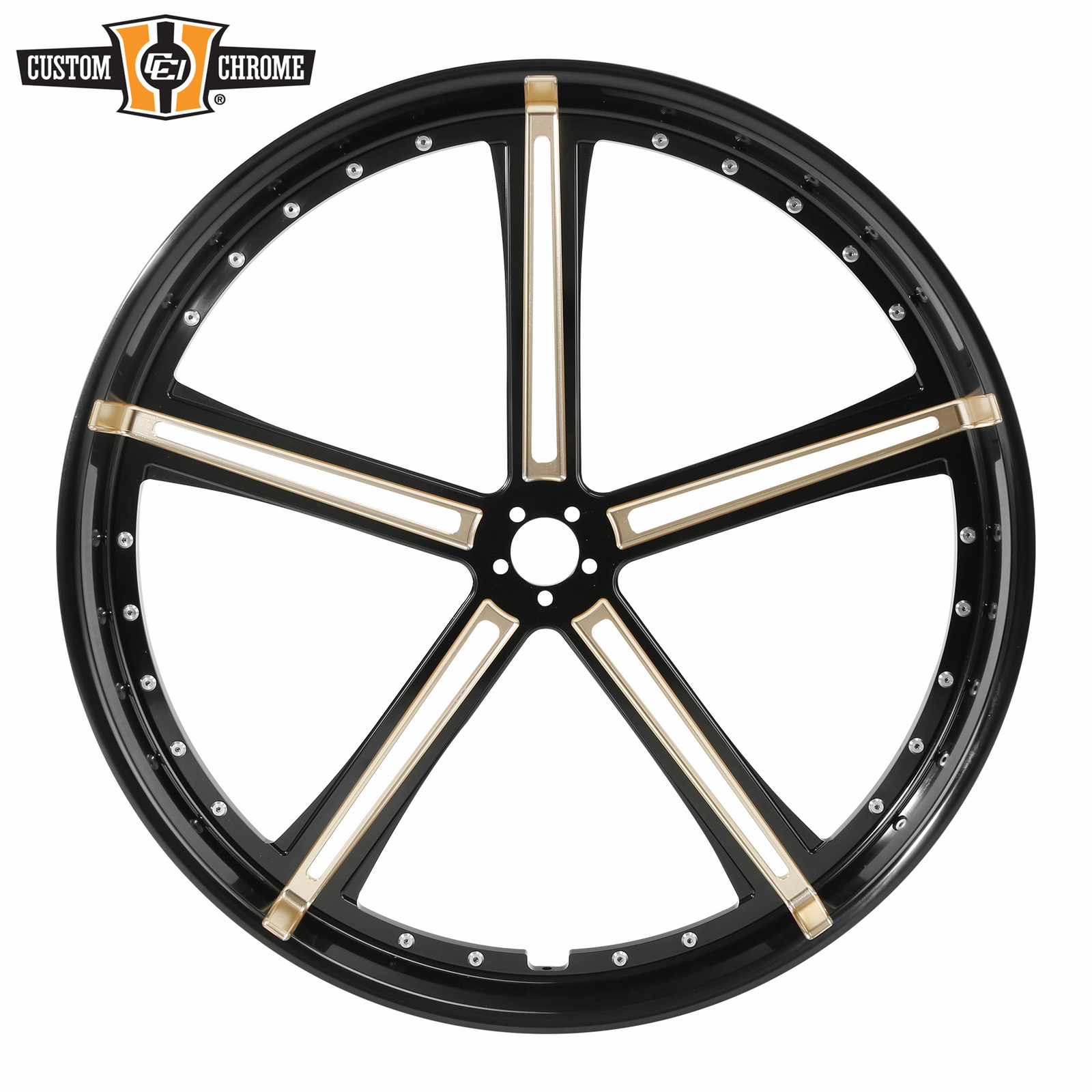 30×3.5″Black Billet CNC Front Wheel Rim 5 Spokes Fits For Harley Touring Custom
