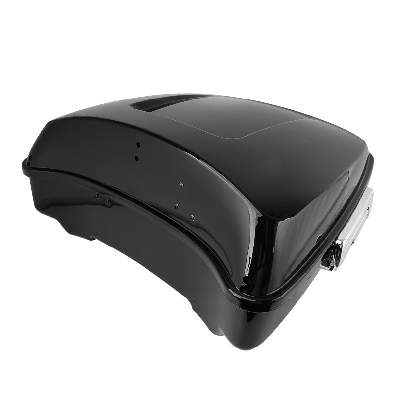 Vivid Black Razor Pack Trunk Chopped Backrest For Harley Road King Gilde 1997-20