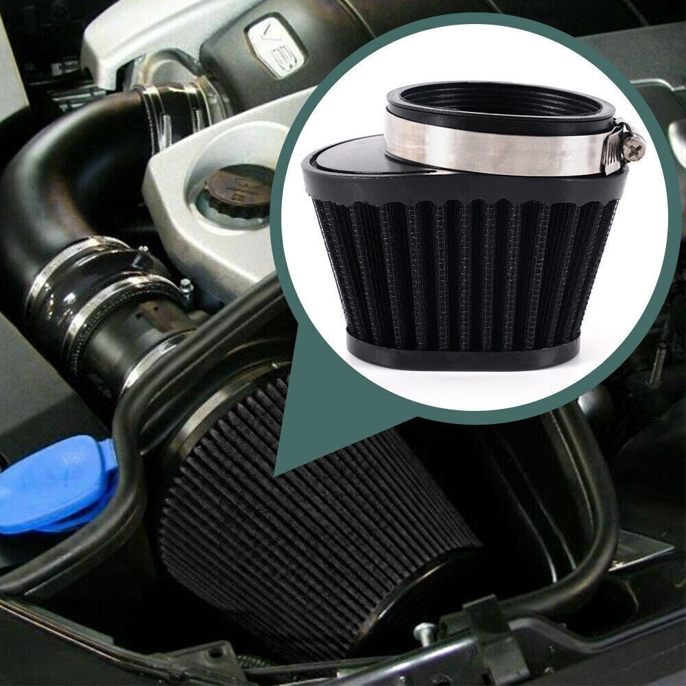 2PCS Universal Black 2.36in Motorcycle Air Intake Filter Cleaner Pod Replacement
