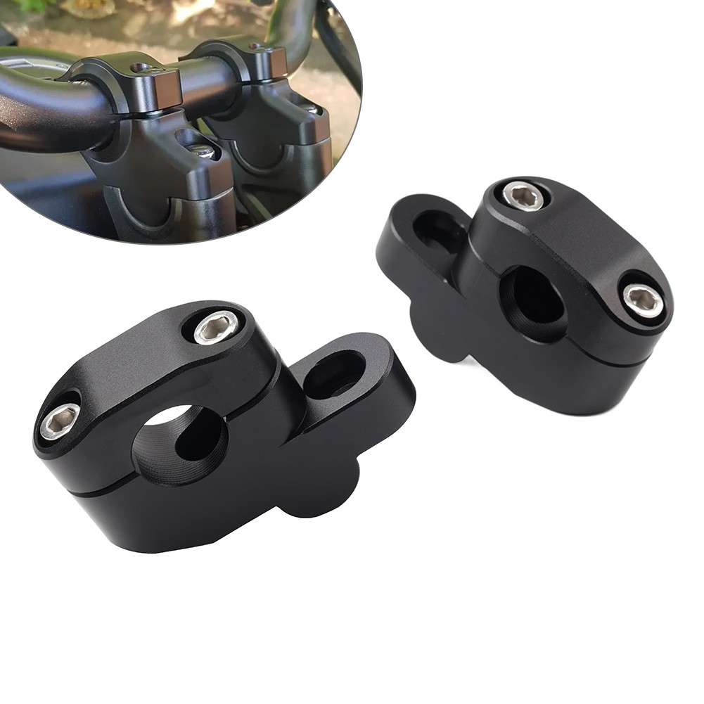 7/8” 22mm Handlebar Clamp Mount Riser For Honda Suzuki Yamaha Kawasaki Black