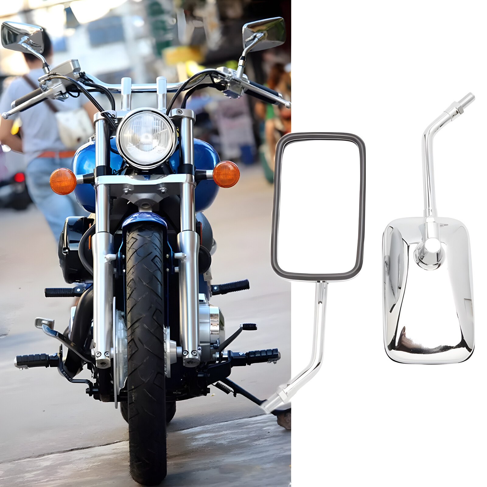 Pair 10MM Motorcycle Side Mirrors for Honda Nighthawk CB 250 450 650 700 750