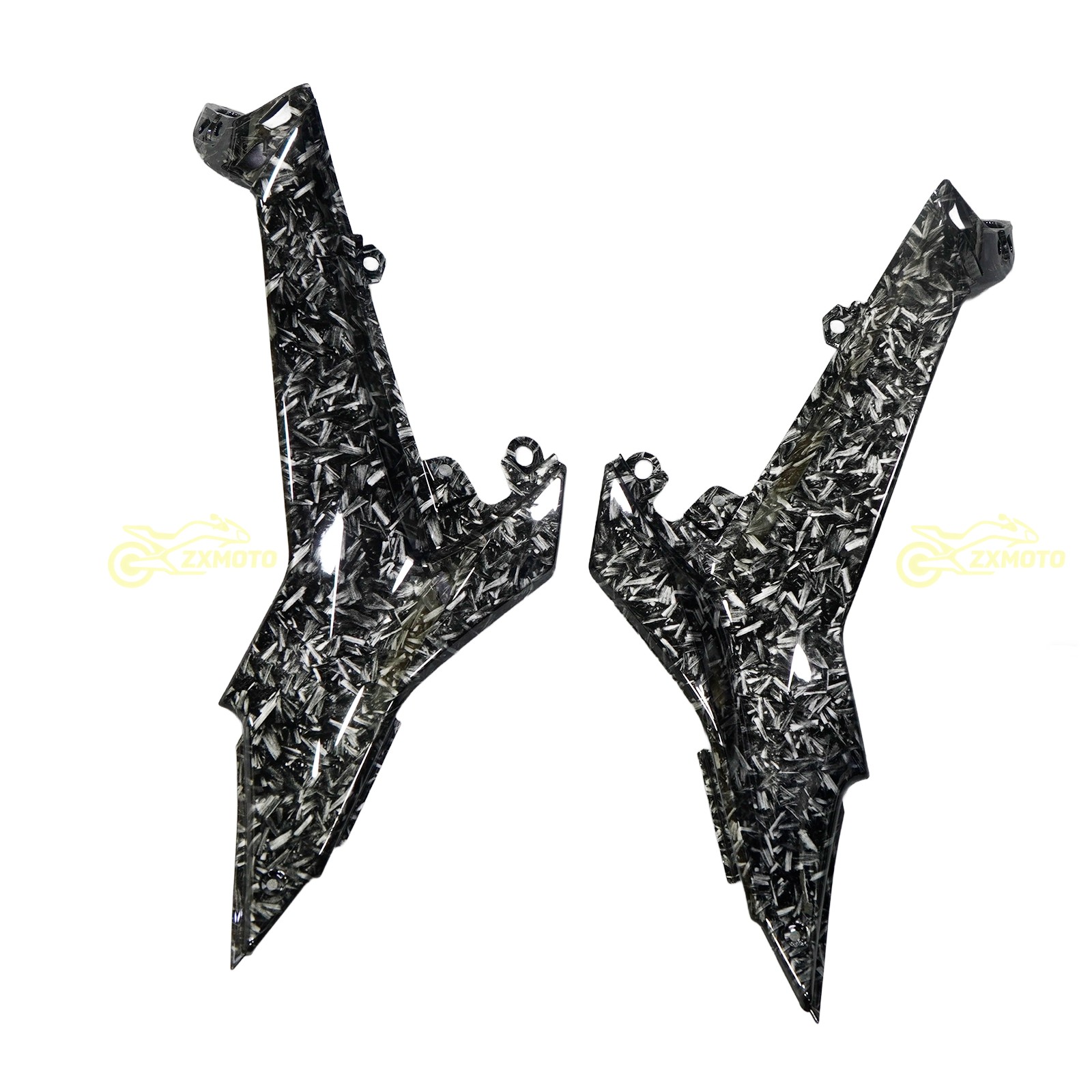Black Forged Carbon Fiber Fairing Kit +Tank for Kawasaki Ninja 650 2020-2026 ABS