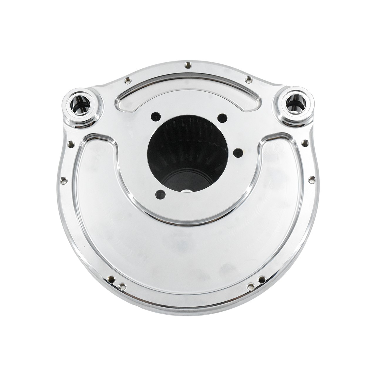 Chrome CNC Cut Air Filter Gray Intake For Harley Softail 2000-15 Touring 00-2007