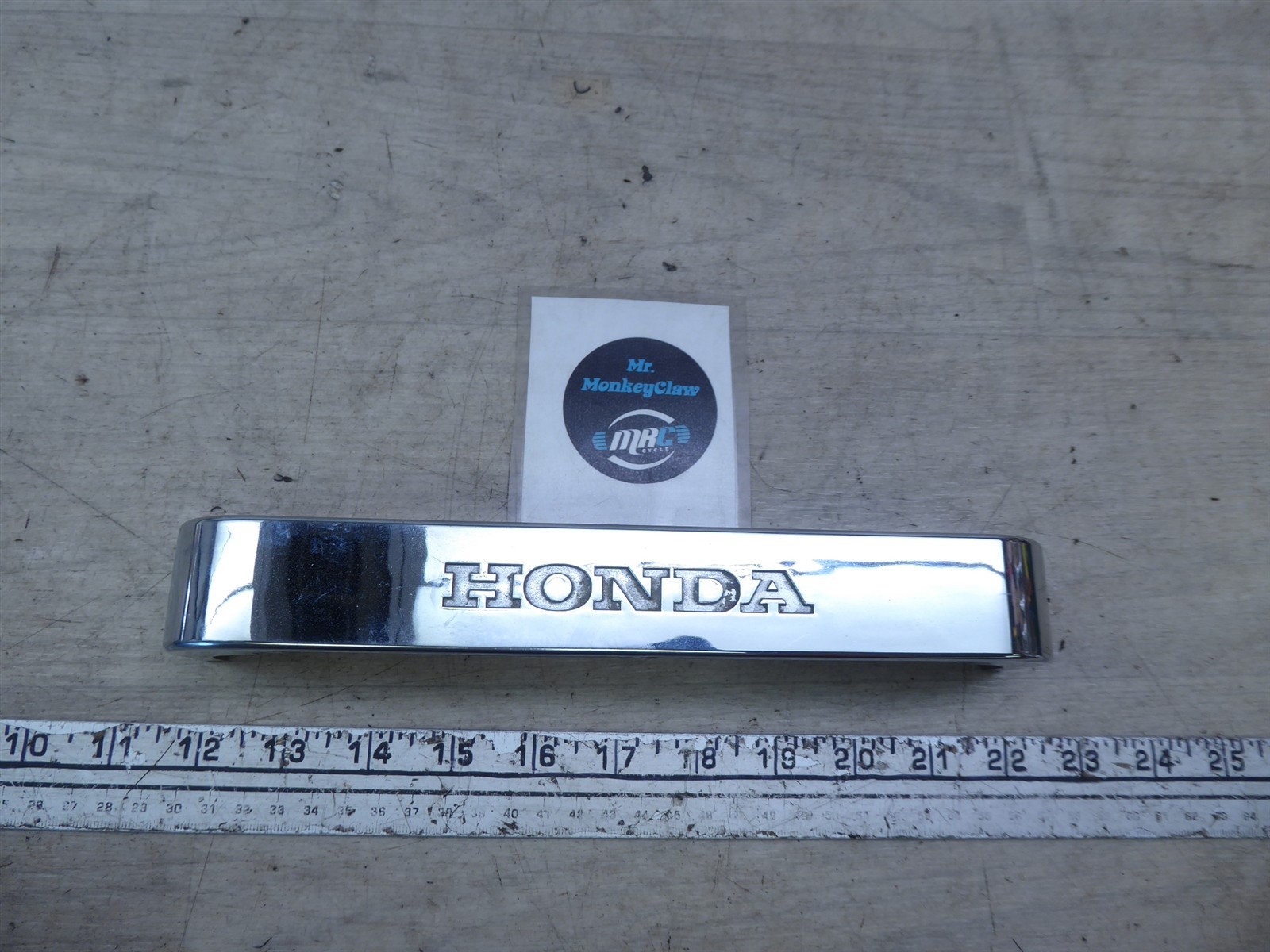 1986 Honda CMX450 Rebel H21148) chrome front fork trim emblem cover