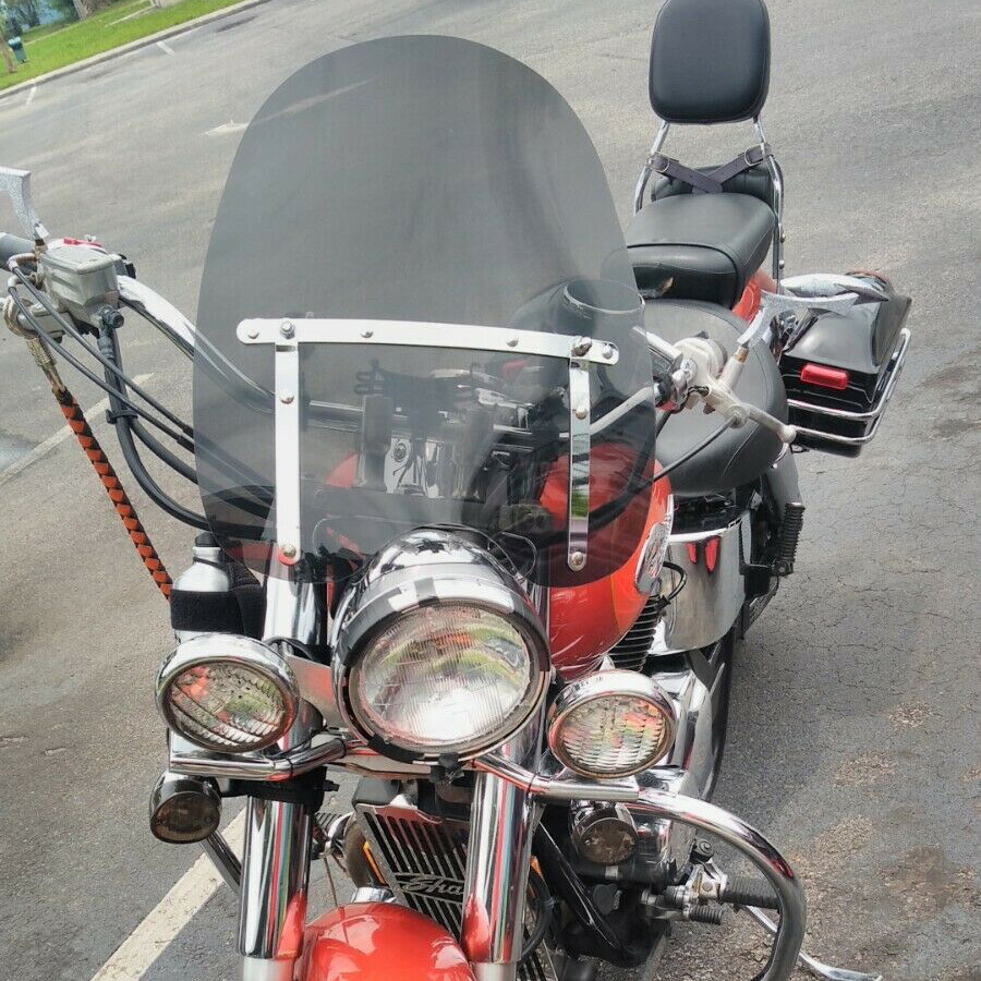 Smoke Windshield 19″x17″ for Kawasaki Vulcan VN 500 750 800 900 1500 1600 1700
