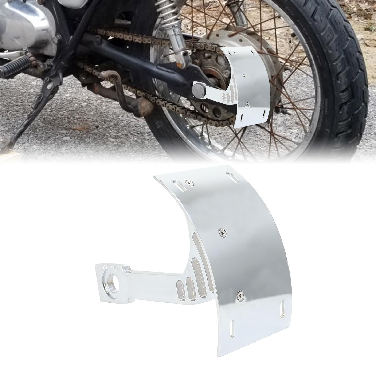 Motorcycle Chrome Cured Vertical Metal Side Mount Licese Plate Holder Bracket