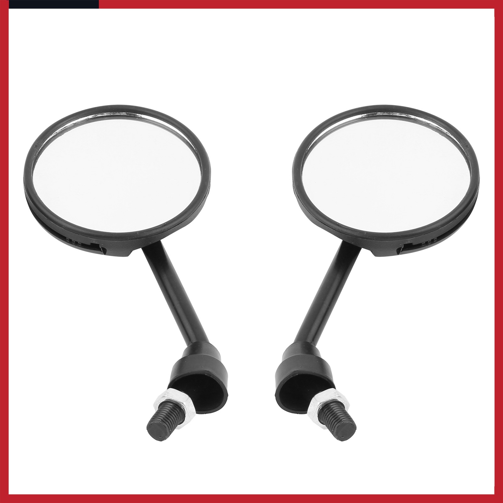 1Pair Front 10mm 0.39″ Thread Dia Motorcycle Rear View Mirror Round Universal