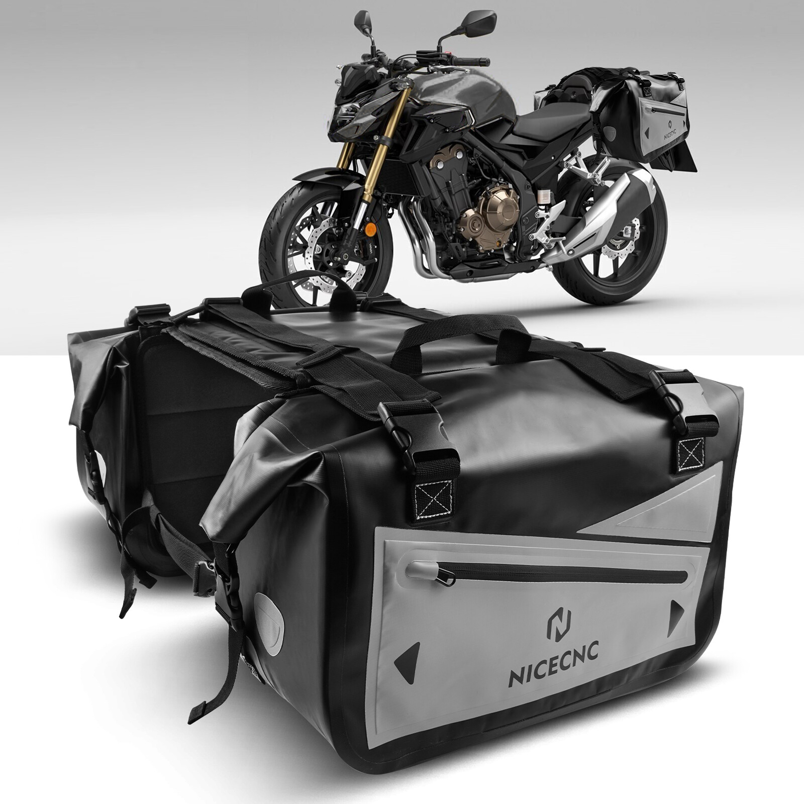 Waterproof PVC Motorcycle Panniers Saddle Bags For KAWASAKI KLR650 NINJA 400