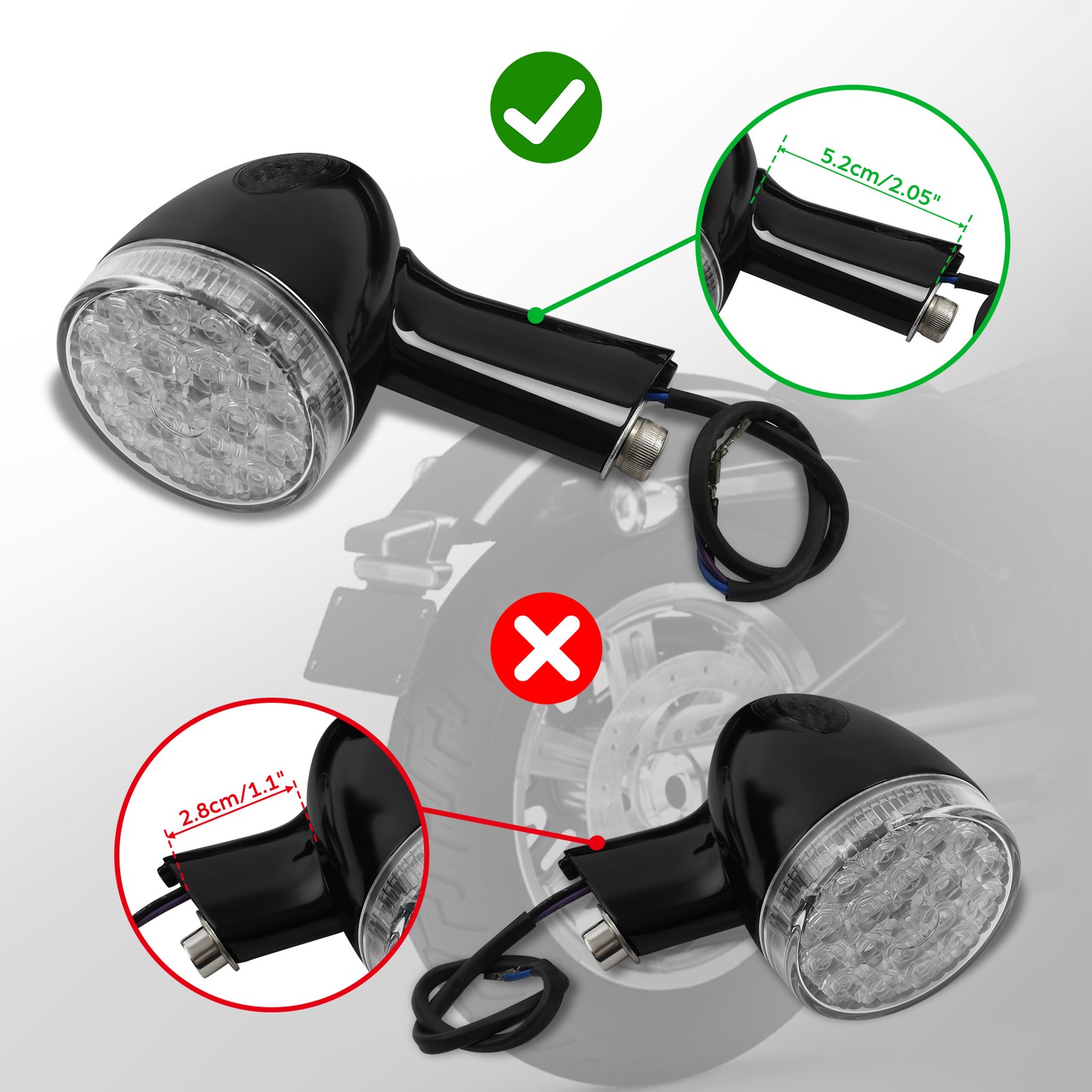 Rear Turn Signals Lights Fit For Harley Touring 2009-24 Dyna 06-17 Softail 00-24