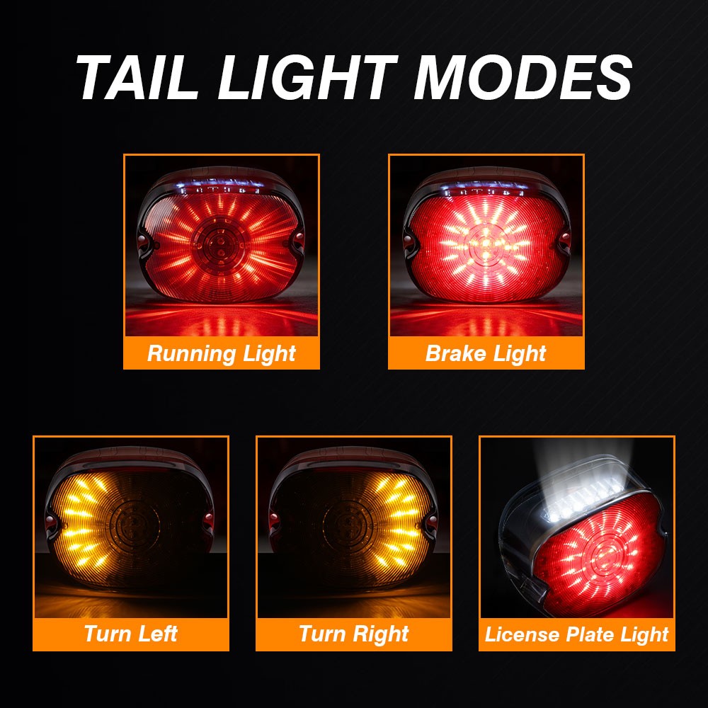 Smoked Led Tail Light Turn & License Plate Lamp For Harley Sportster 1200C & 883