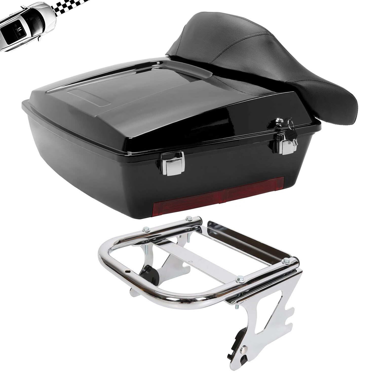 Chopped Pack Trunk Mount Rack For Harley Touring Road King Street Glide 97-2008