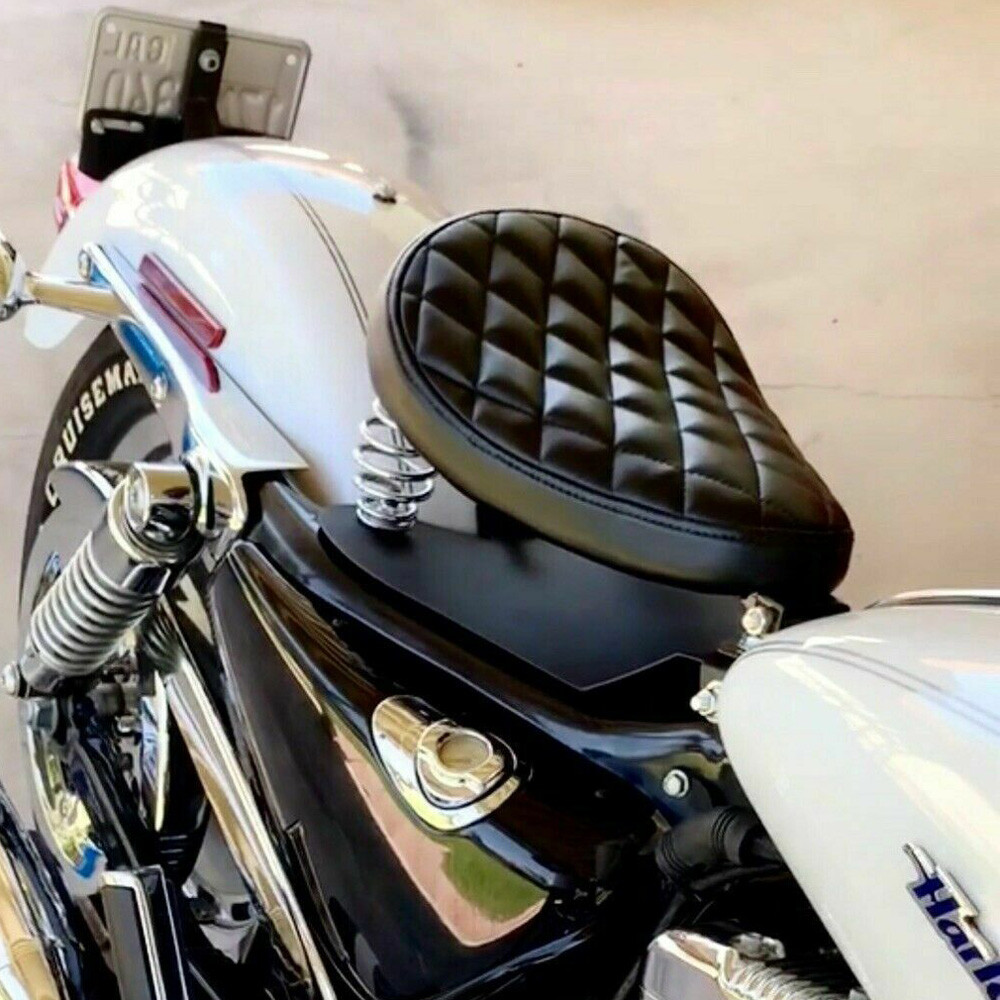 For Yamaha V-Star 250 650 950 1100 1300 Bobber Solo Seat 3″ Spring Base Saddle