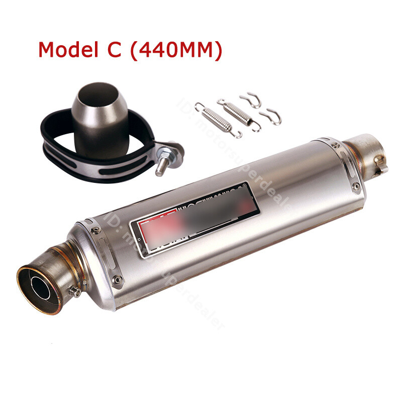 51mm Motorcycle Exhaust Tips Muffler Tail Pipe Long with DB Killer 310/370/440mm