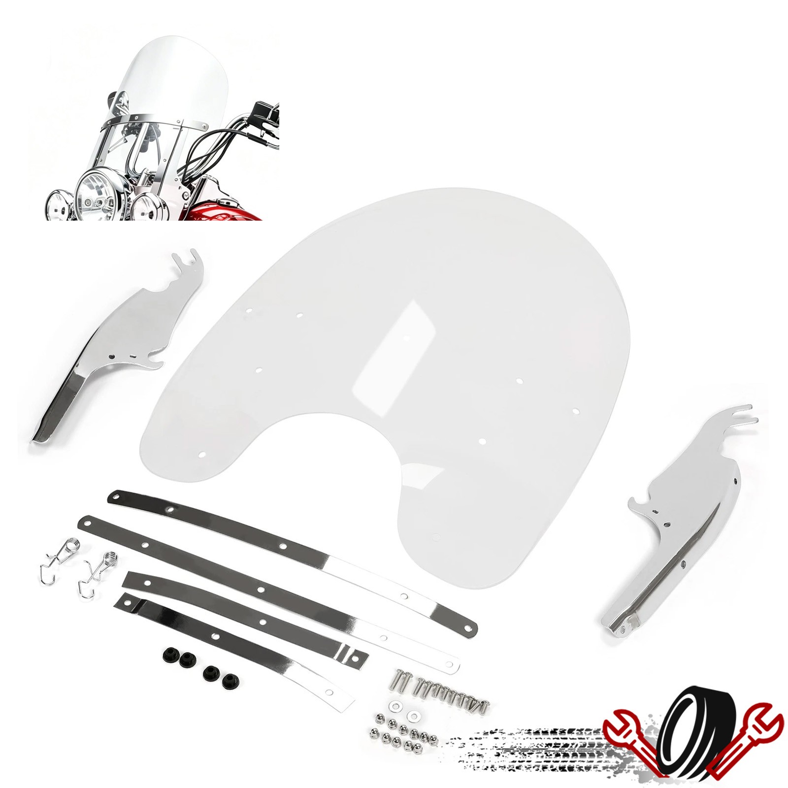 Clear Windscreen Windshield For Harley Softail Slim Deluxe Fat Boy FLS 2000-2017