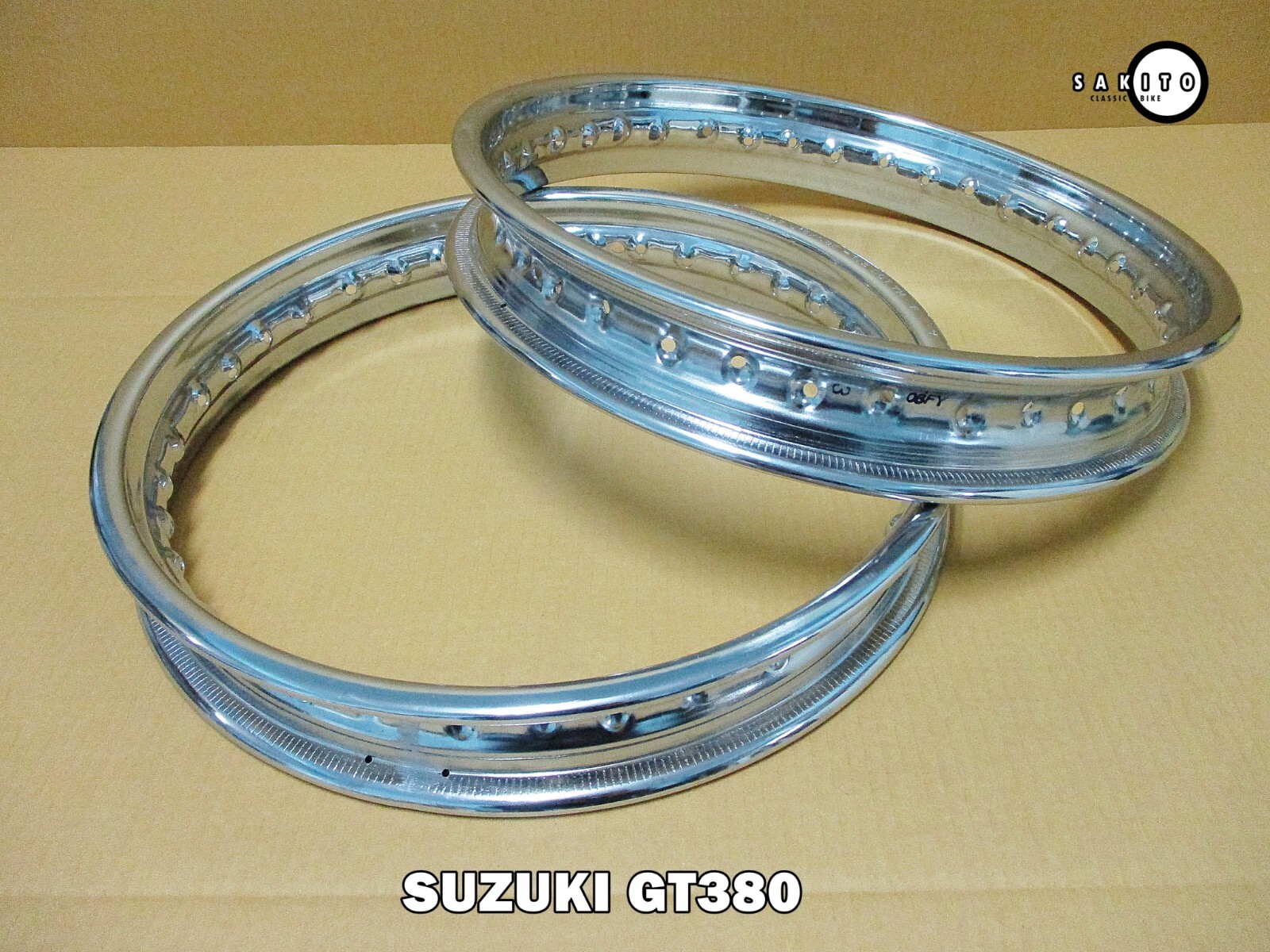 SUZUKI GT380 Front & Rear Steel Wheel Rim Set [sa3169]
