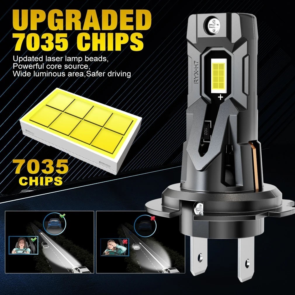 2X H7 LED Headlight Bulbs 6000K For Kawasaki Ninja 650R 2006-2011 650 2013-2019