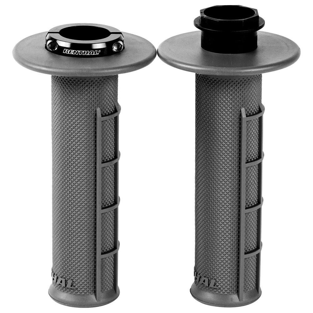Renthal MX Lock-On Grips G235 Half Waffle Medium 7/8 Handlebar Gray/Black