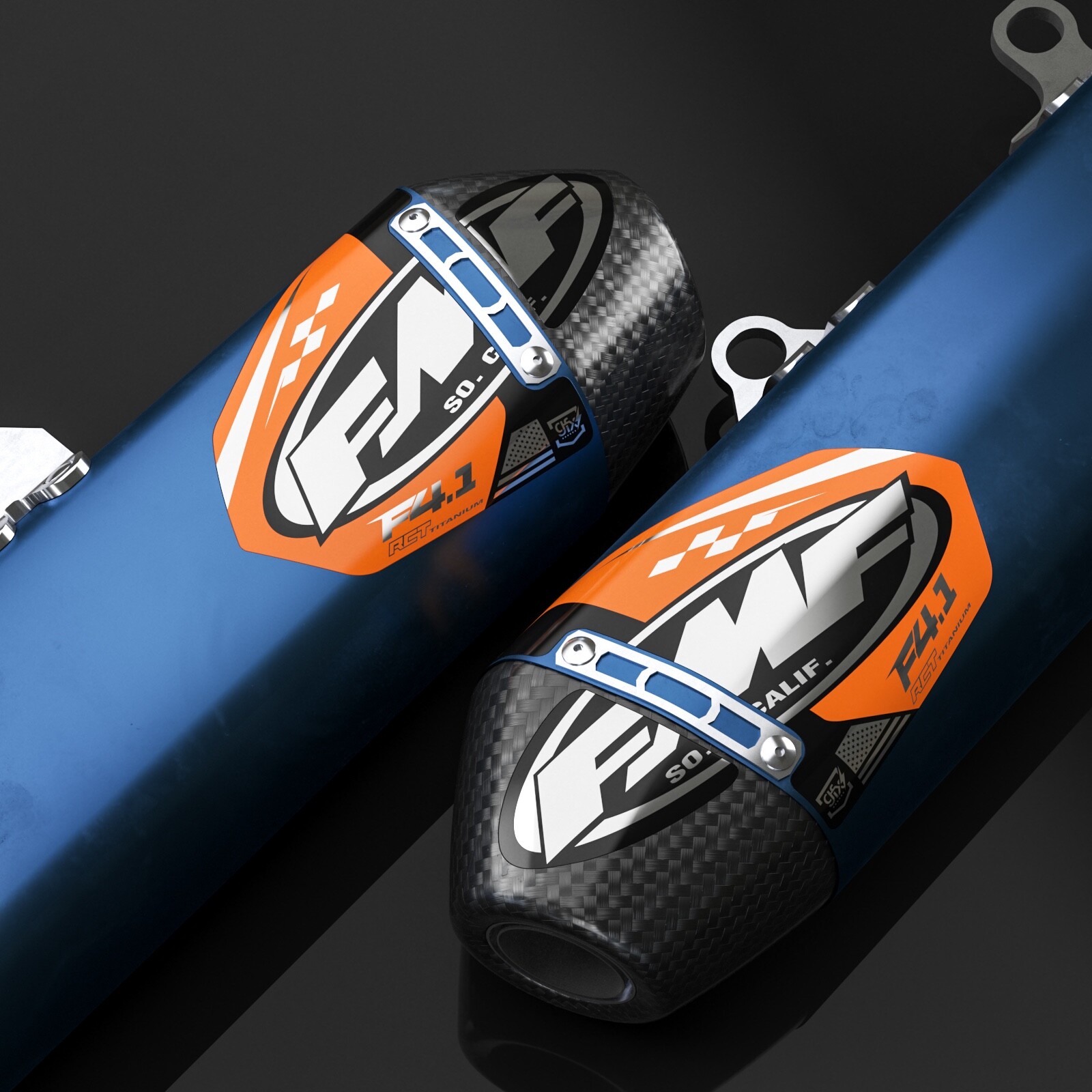 FMF Exhaust Factory 4.1 Decals (Chrome/Orange) 2 PACK